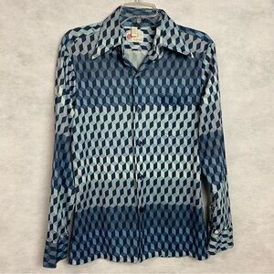 Sears Blue Geometric Men's Shirt